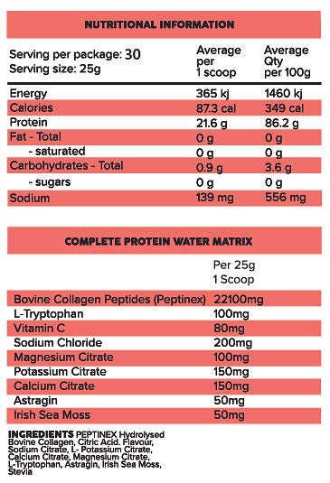 COMPLETE COLLAGEN PROTEIN WATER + HYDRATION